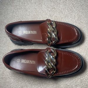 DREAM PAIRS Women's Loafers Leather Chunky Slip-on Loafer Shoes